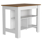 TUHOME Cala 3-Shelf Wooden Casual Kitchen Island