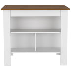 TUHOME Cala 3-Shelf Wooden Casual Kitchen Island