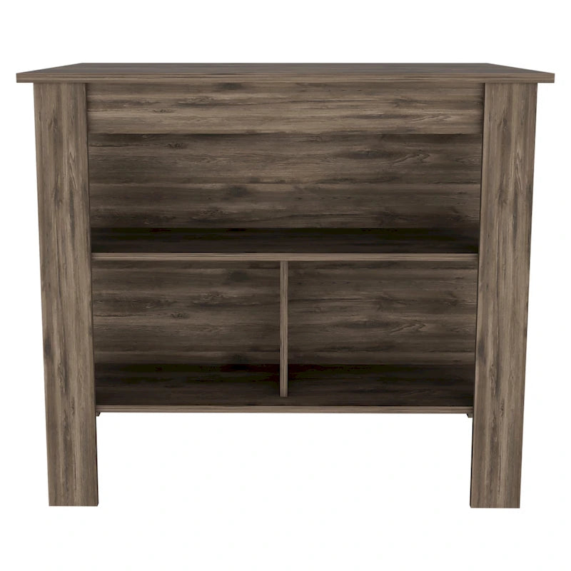 TUHOME Cala 3-Shelf Wooden Casual Kitchen Island