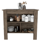TUHOME Cala 3-Shelf Wooden Casual Kitchen Island