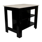 TUHOME Cala 3-Shelf Wooden Casual Kitchen Island