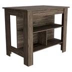 TUHOME Cala 3-Shelf Wooden Casual Kitchen Island