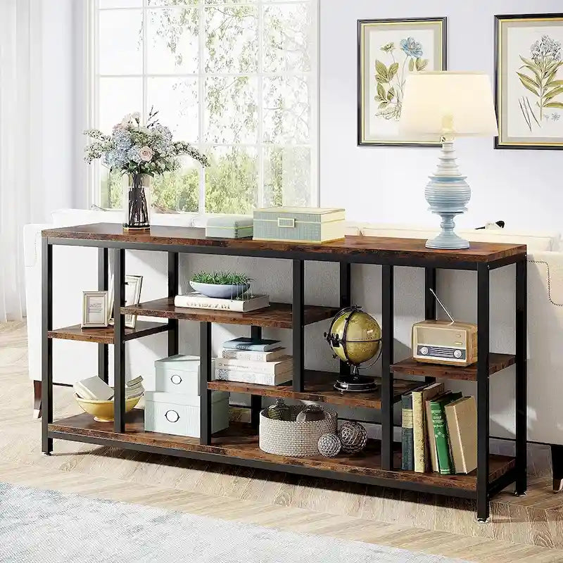 70.9 inch Console Sofa Table with Storage, 3-Tier Entryway Table for Hallway