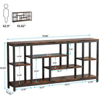 70.9 inch Console Sofa Table with Storage, 3-Tier Entryway Table for Hallway