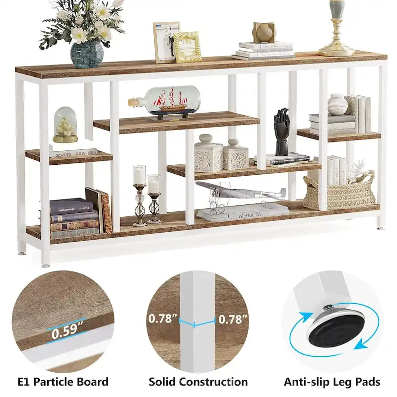 70.9 inch Console Sofa Table with Storage, 3-Tier Entryway Table for Hallway