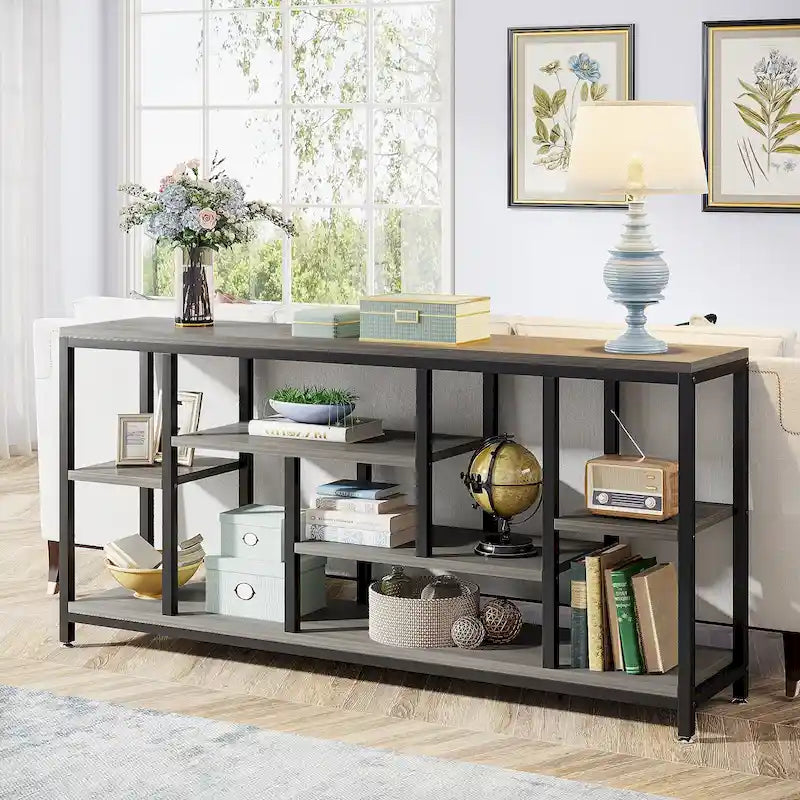 70.9 inch Console Sofa Table with Storage, 3-Tier Entryway Table for Hallway