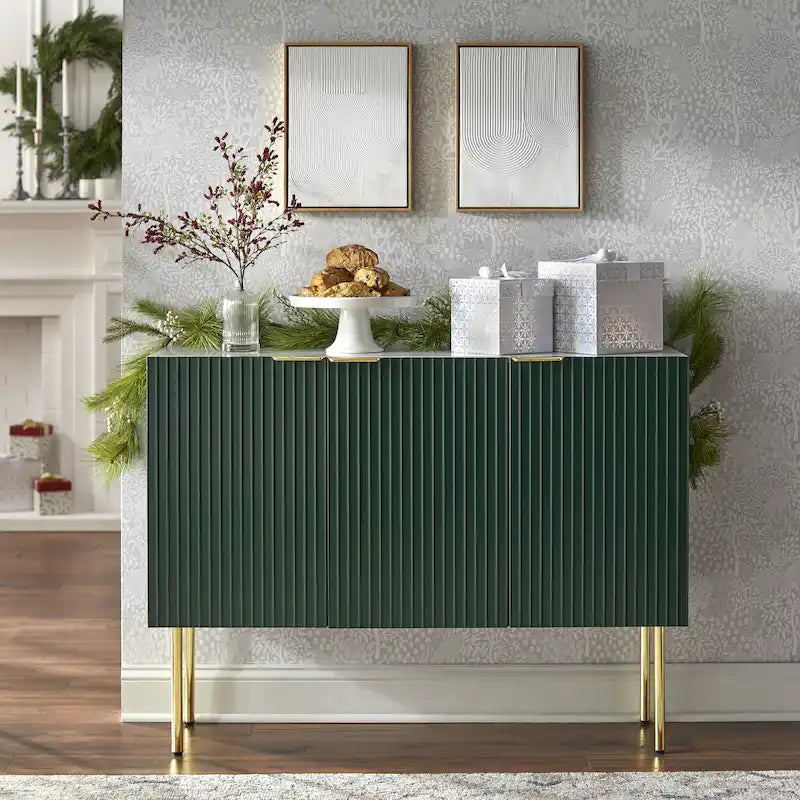 Lifestorey Valen Channel Front Sideboard/Buffet with Adjustable Shelves