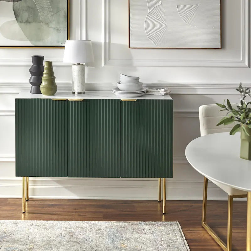 Lifestorey Valen Channel Front Sideboard/Buffet with Adjustable Shelves