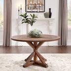 Benchwright Brown Finish Round Dining Table by iNSPIRE Q Artisan