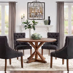 Benchwright Brown Finish Round Dining Table by iNSPIRE Q Artisan