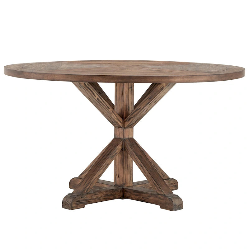 Benchwright Brown Finish Round Dining Table by iNSPIRE Q Artisan