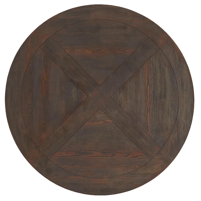 Benchwright Brown Finish Round Dining Table by iNSPIRE Q Artisan