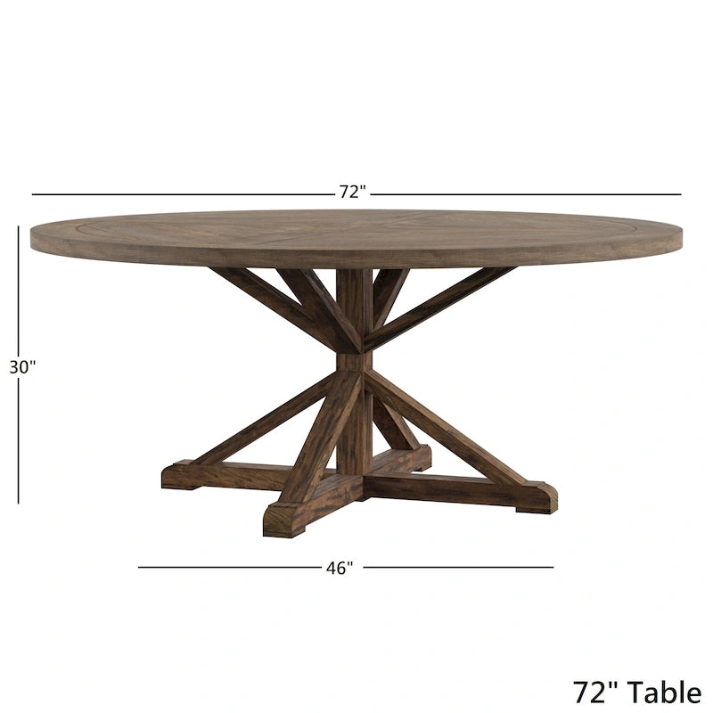 Benchwright Brown Finish Round Dining Table by iNSPIRE Q Artisan