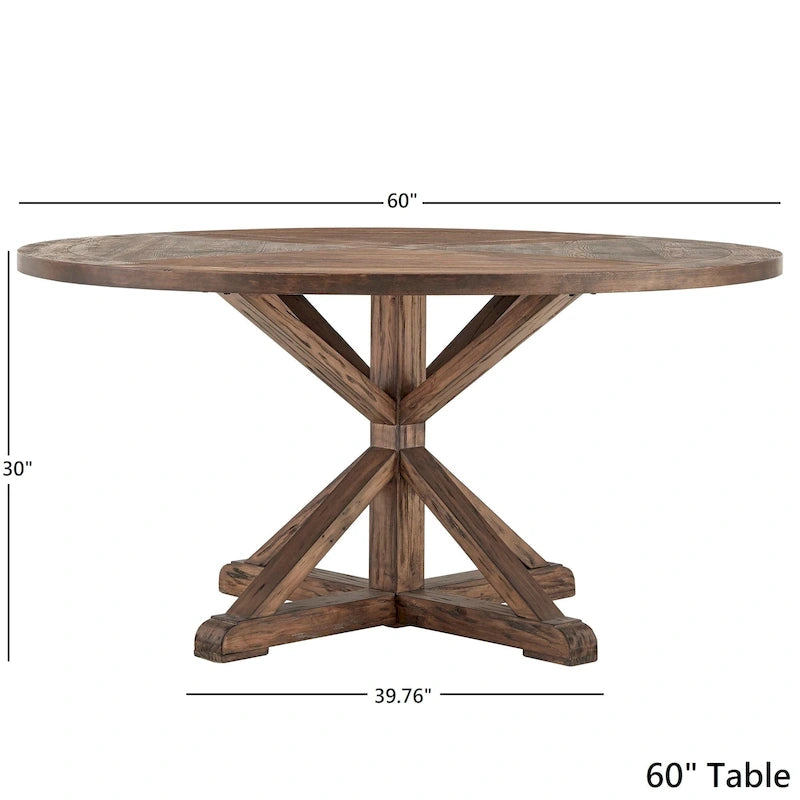Benchwright Brown Finish Round Dining Table by iNSPIRE Q Artisan