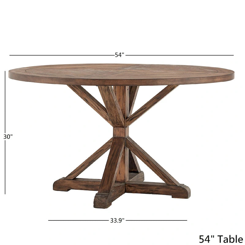 Benchwright Brown Finish Round Dining Table by iNSPIRE Q Artisan