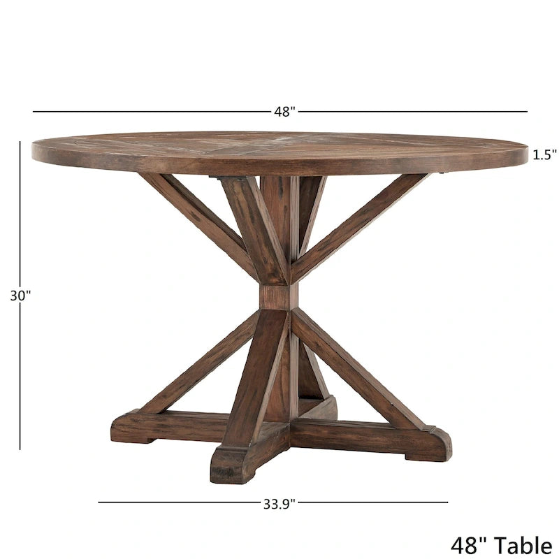 Benchwright Brown Finish Round Dining Table by iNSPIRE Q Artisan