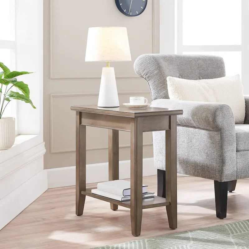 Leick Home Laurent Narrow End Table with Shelf