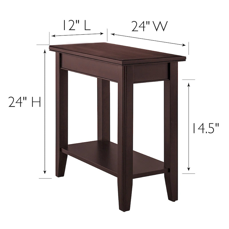 Leick Home Laurent Narrow End Table with Shelf