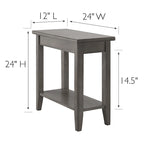 Leick Home Laurent Narrow End Table with Shelf