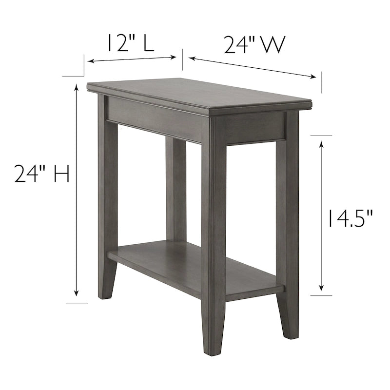 Leick Home Laurent Narrow End Table with Shelf