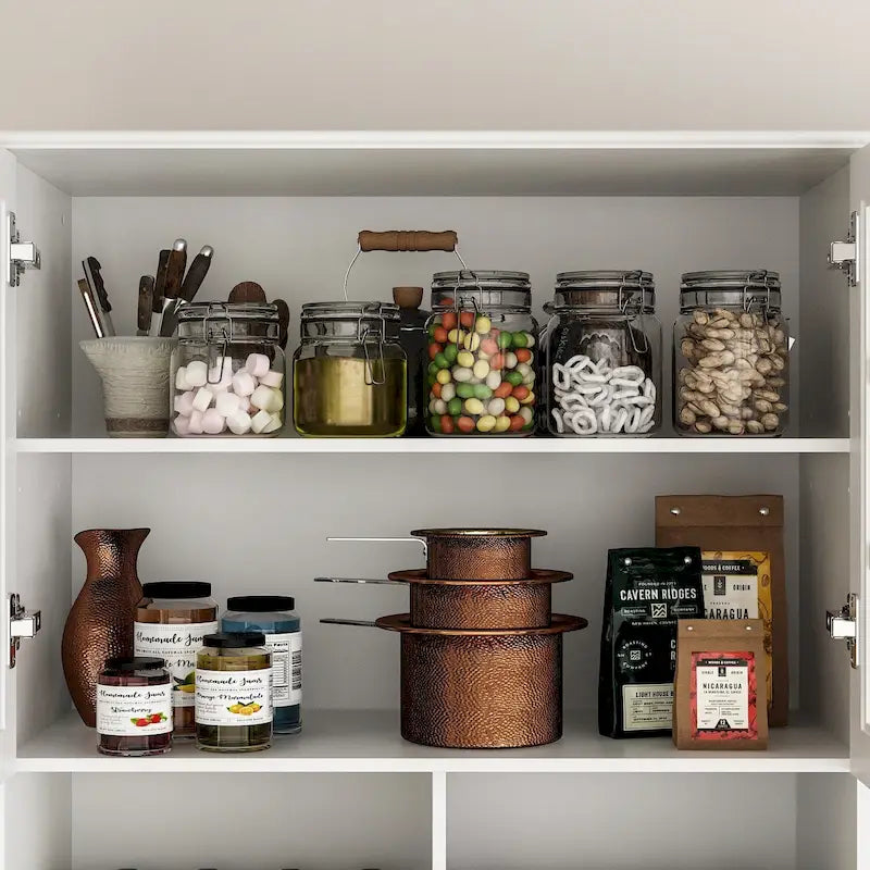 79Pantry Storage Cabinet Glass Doors Sideboard Buffet Cabinet Lacquer