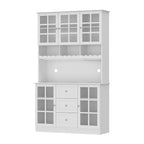79Pantry Storage Cabinet Glass Doors Sideboard Buffet Cabinet Lacquer