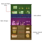 79Pantry Storage Cabinet Glass Doors Sideboard Buffet Cabinet Lacquer