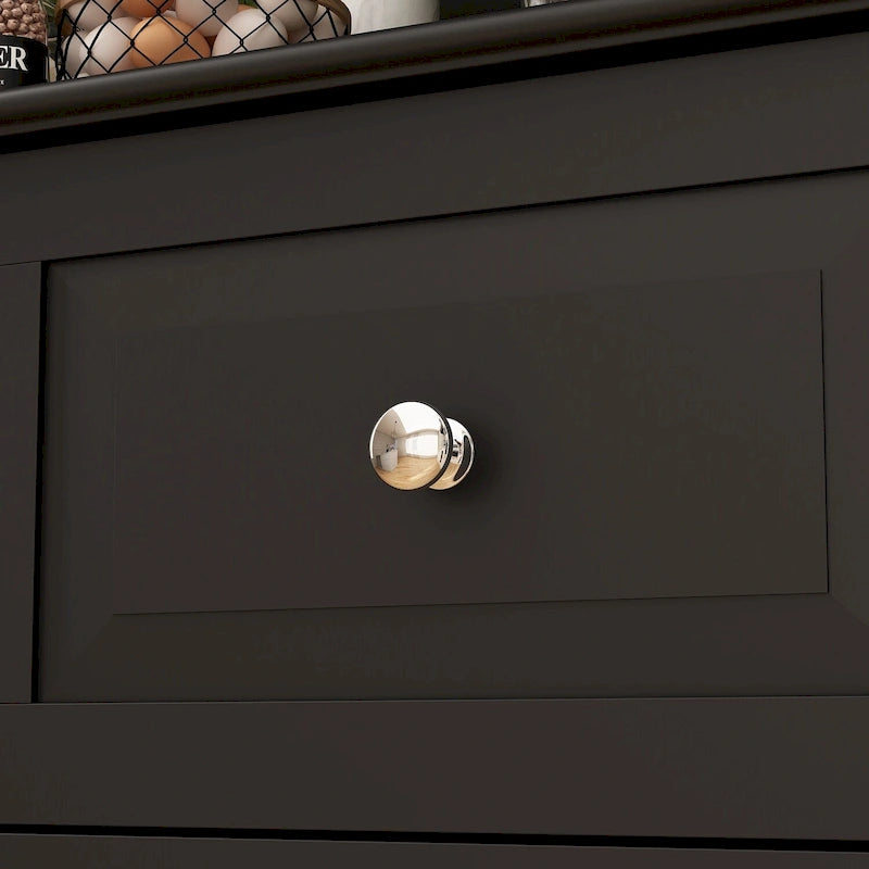 79Pantry Storage Cabinet Glass Doors Sideboard Buffet Cabinet Lacquer