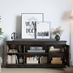 Farmhouse TV Stand for 65 Inch TV Media Console Entertainment Center Rustic Barn Doors