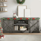 Farmhouse TV Stand for 65 Inch TV Media Console Entertainment Center Rustic Barn Doors
