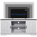 Farmhouse TV Stand for 65 Inch TV Media Console Entertainment Center Rustic Barn Doors