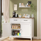 Kitchen Sideboard Buffet Storage Cabinet with 2 Drawers, Coffee Bar Cabinet ,Wood Entryway Cabinet with Double Door Cupboard