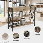 Console Table with 3 Drawers, Entryway Sofa Table with 3 Tier Storage Shelves