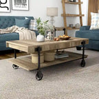 Hyssop Farmhouse 47-inch Steel 1-Shelf Coffee Table by Furniture of America
