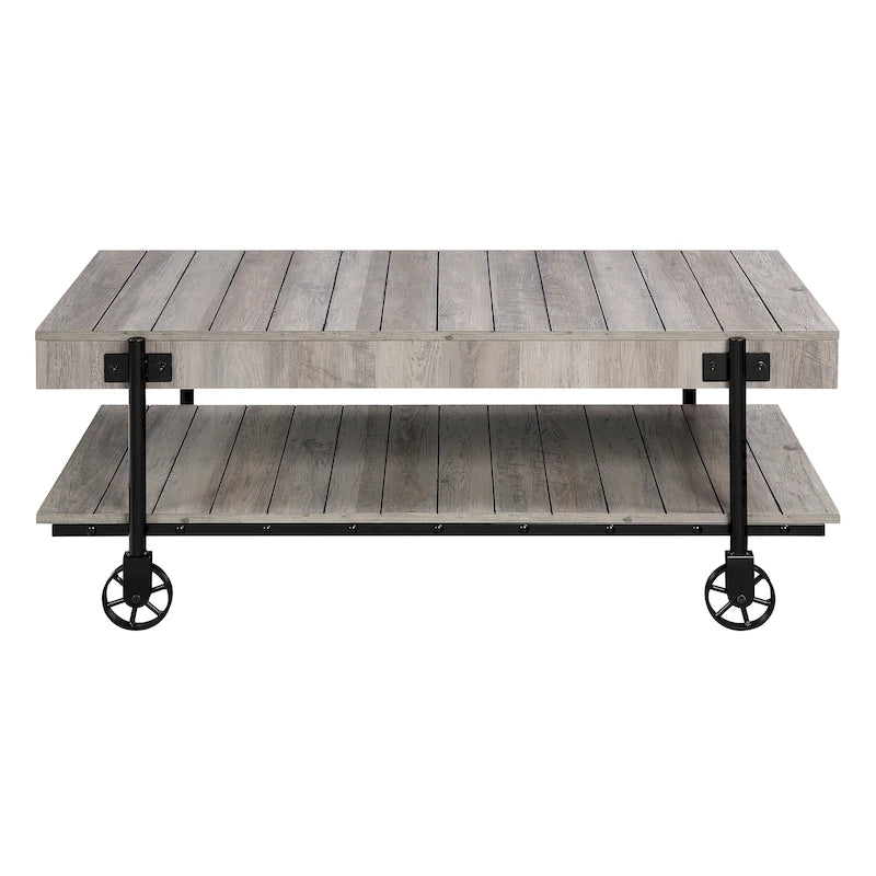 Hyssop Farmhouse 47-inch Steel 1-Shelf Coffee Table by Furniture of America