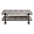 Hyssop Farmhouse 47-inch Steel 1-Shelf Coffee Table by Furniture of America