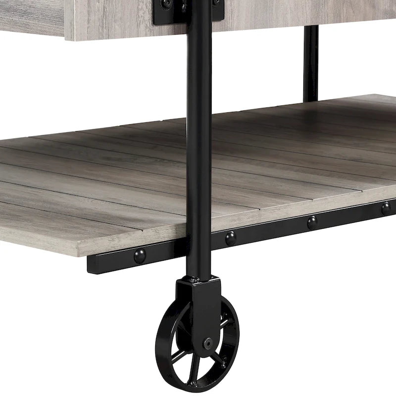 Hyssop Farmhouse 47-inch Steel 1-Shelf Coffee Table by Furniture of America