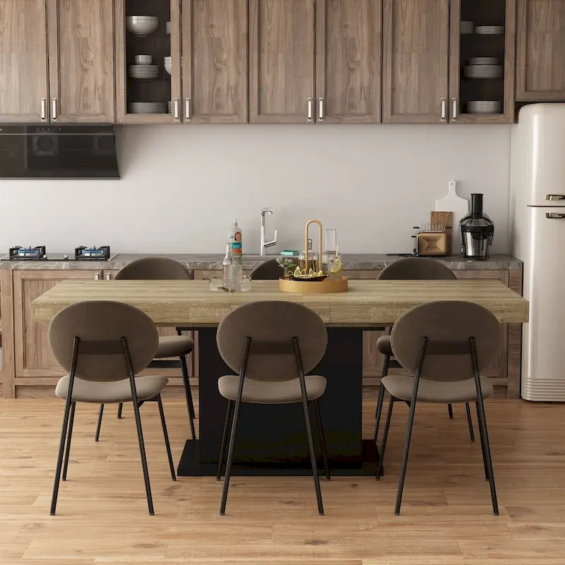 Home Wood Dining Table Extendable Table Meeting Working Computer