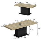 Home Wood Dining Table Extendable Table Meeting Working Computer