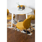 Roundhill Furniture Amoa Contemporary 5-Piece Dining Set, White Round Table and 4 Chairs