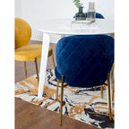 Roundhill Furniture Amoa Contemporary 5-Piece Dining Set, White Round Table and 4 Chairs