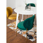 Roundhill Furniture Amoa Contemporary 5-Piece Dining Set, White Round Table and 4 Chairs