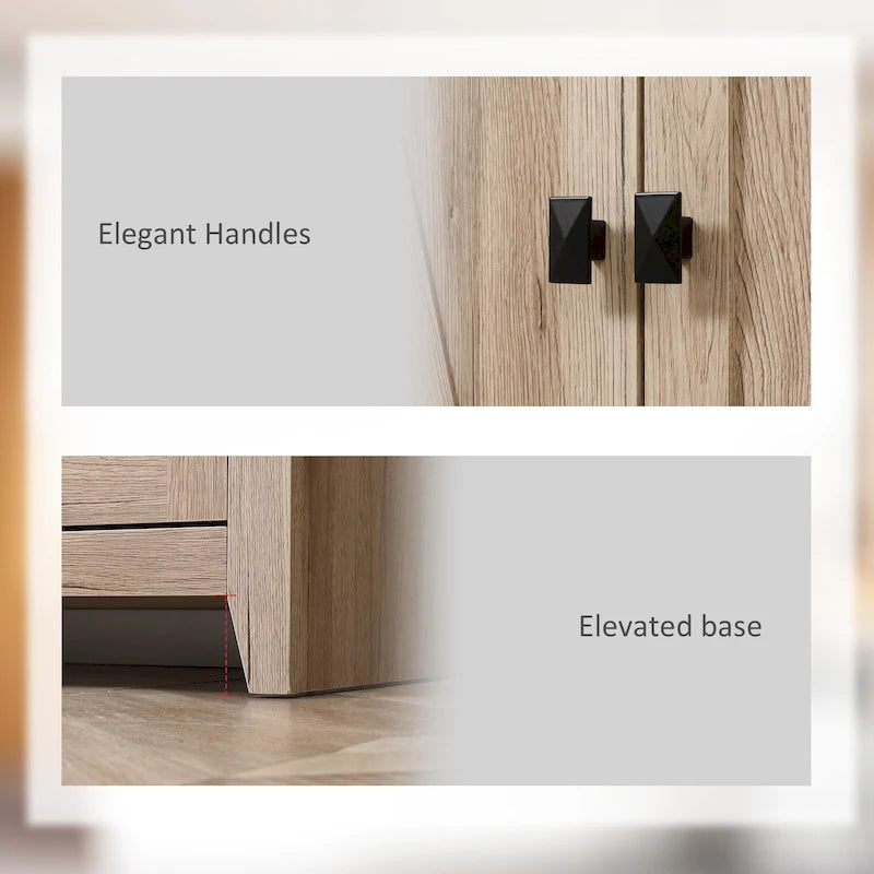 HOMCOM 72 Freestanding 4-Door Kitchen Pantry, Storage Cabinet Organizer with 4-Tiers, and Adjustable Shelves, White