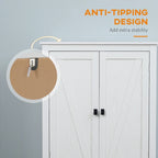 HOMCOM 72 Freestanding 4-Door Kitchen Pantry, Storage Cabinet Organizer with 4-Tiers, and Adjustable Shelves, White