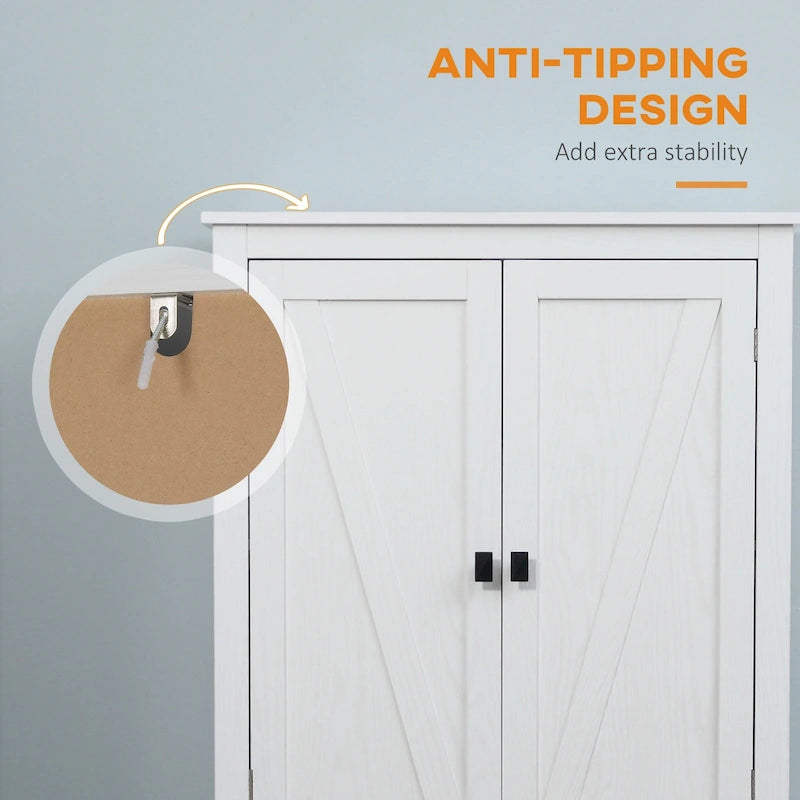 HOMCOM 72 Freestanding 4-Door Kitchen Pantry, Storage Cabinet Organizer with 4-Tiers, and Adjustable Shelves, White