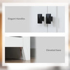 HOMCOM 72 Freestanding 4-Door Kitchen Pantry, Storage Cabinet Organizer with 4-Tiers, and Adjustable Shelves, White