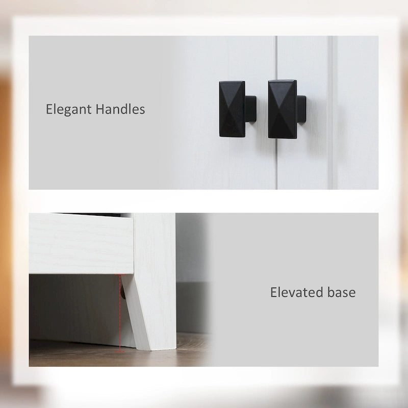 HOMCOM 72 Freestanding 4-Door Kitchen Pantry, Storage Cabinet Organizer with 4-Tiers, and Adjustable Shelves, White