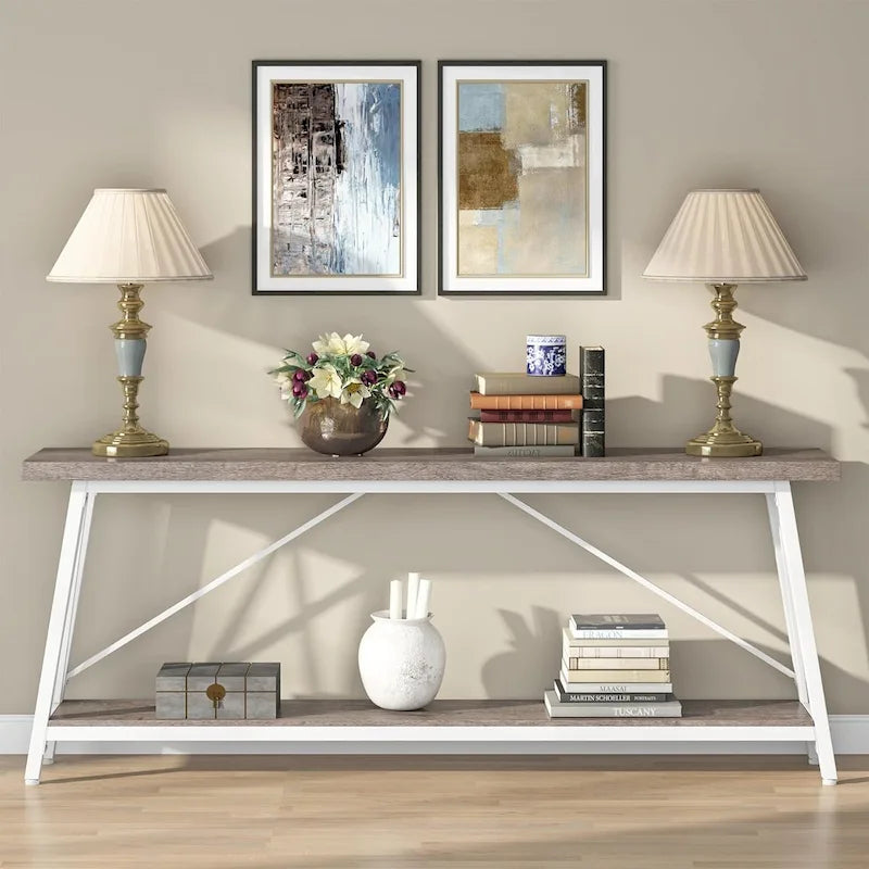 70.9 Inches Long Narrow Sofa Table Behind Couch for Entryway