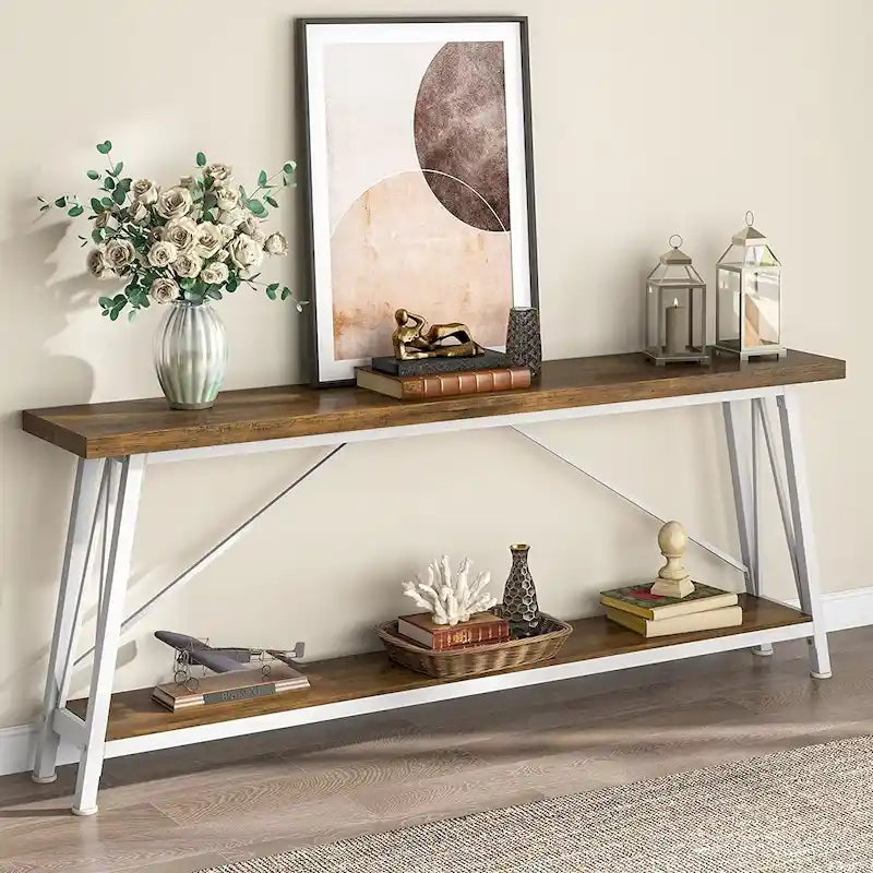 70.9 Inches Long Narrow Sofa Table Behind Couch for Entryway