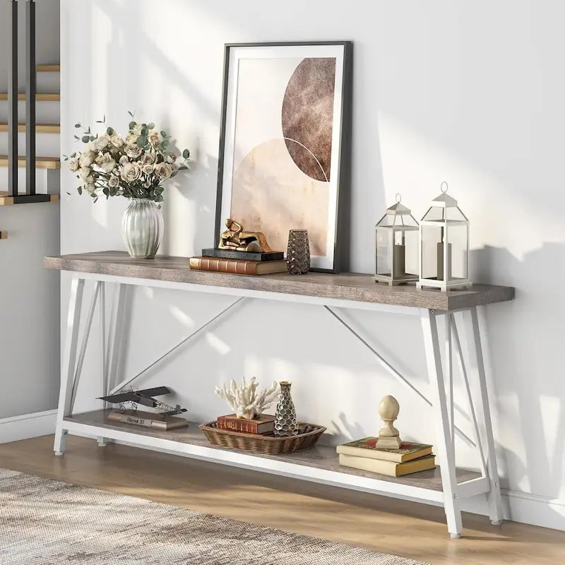 70.9 Inches Long Narrow Sofa Table Behind Couch for Entryway